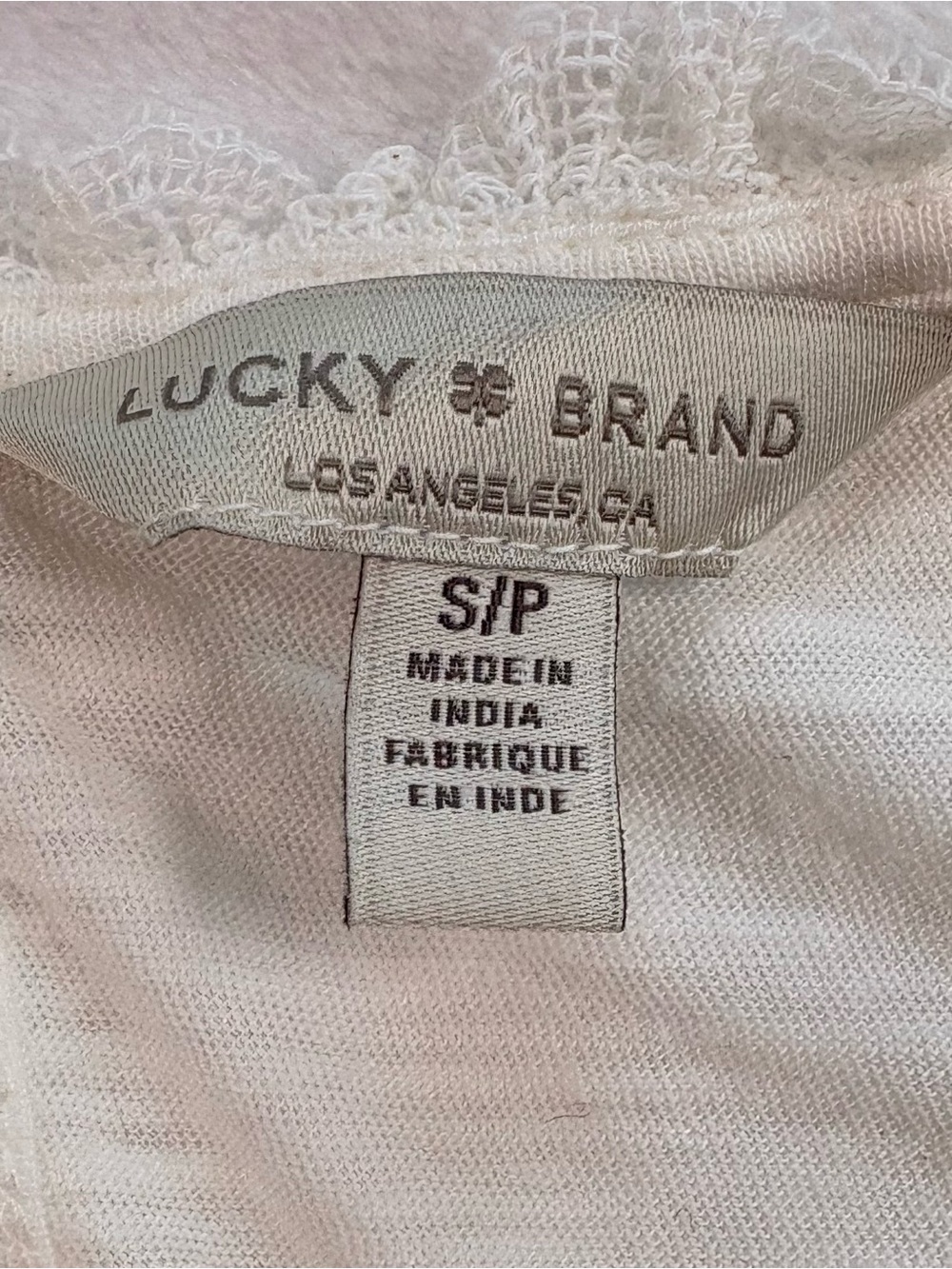 NWT Lucky Brand Embroidered Peasant Top White Flutter Sleeve Boho Small - Picture 4 of 8